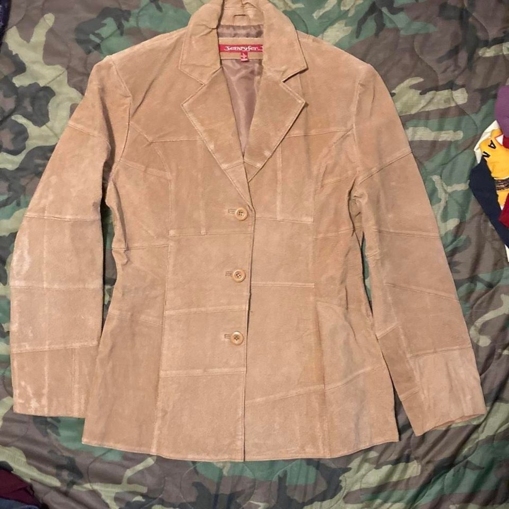 Vintage Jennyfer.J sueded leather blazer patchwork western‎